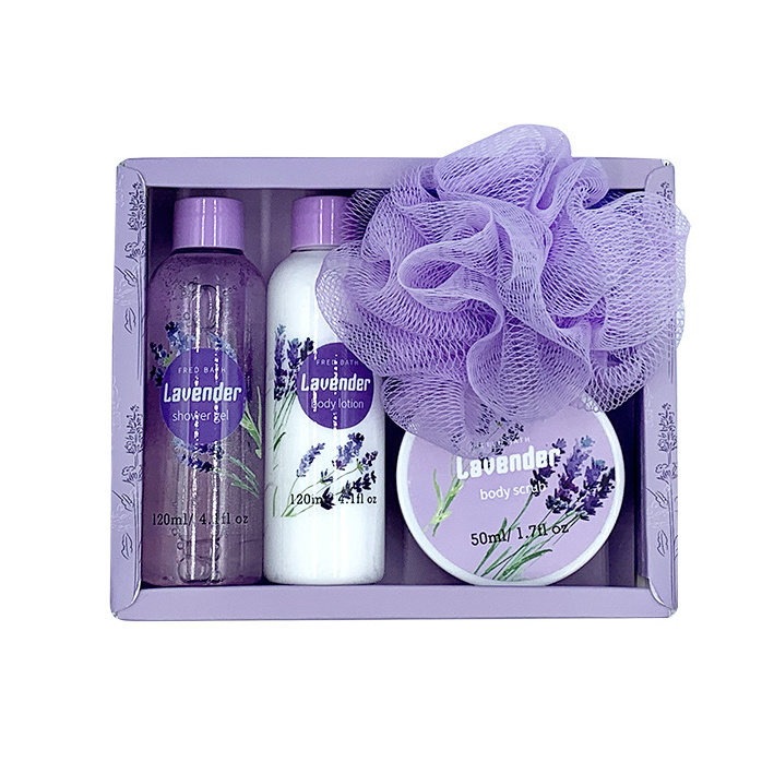 wholesale natural private label beauty shower gel lotion spa hotel bath gift set