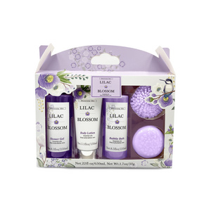 OEM/ODM Hot Sale Lavender Japanese cherry blossom perfume bath spa gift set with bath ball