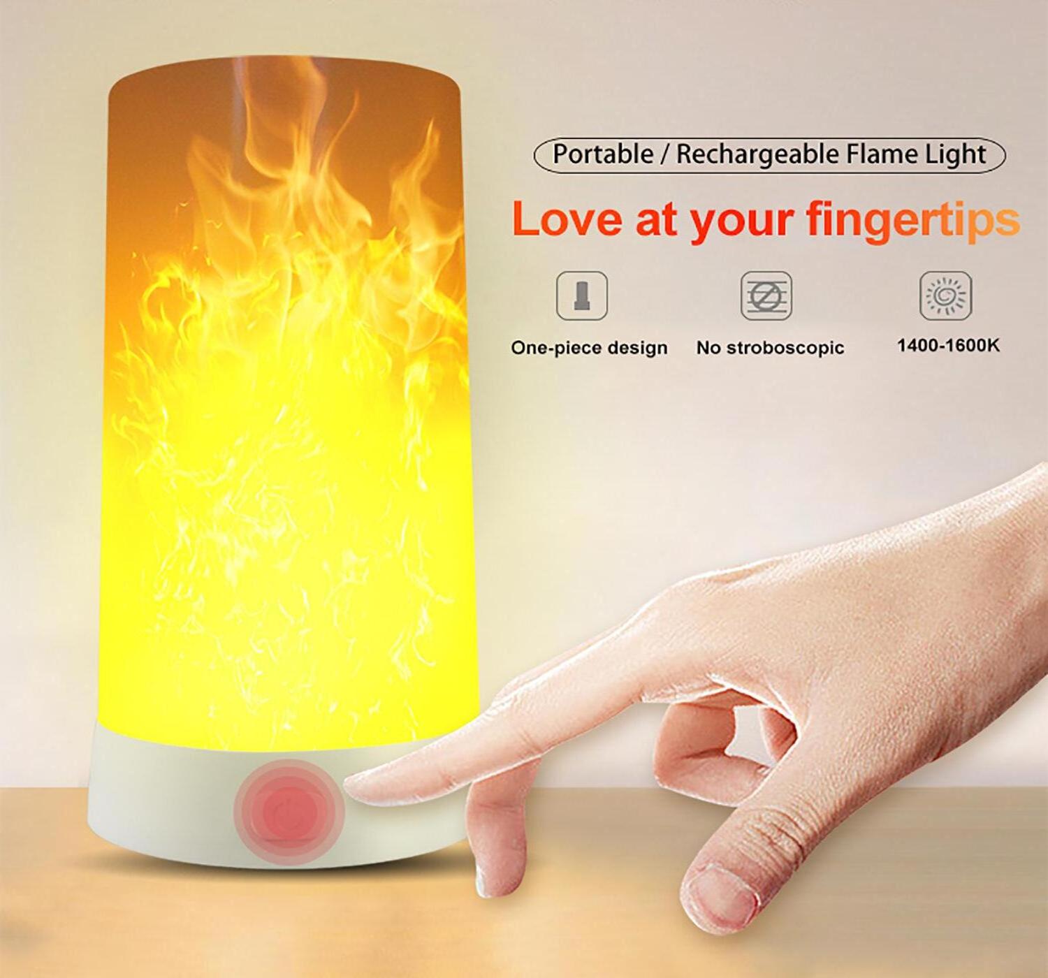 USB Rechargeable Fire Lights Indoor Campfire Outdoor Decorative Lantern Hanging Flame Lights