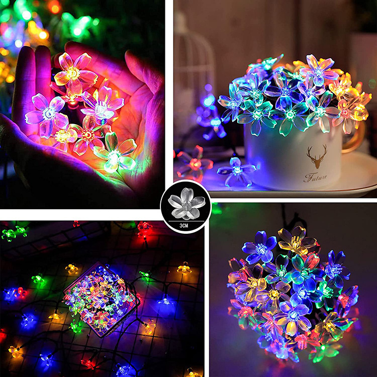 Outdoor Commercial Bulb Decorative Light LED Bulb String 8M LED Christmas Solar String Lights Solar Light Lamp For Decoration