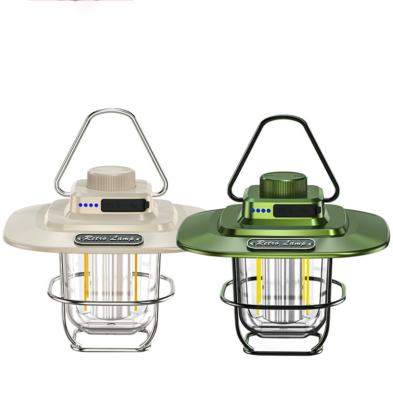 Wholesale Outdoor Camp Tent Led Hang Light Usb Rechargeable Portable Retro Camping Lamp Hiking Emergency Led Light