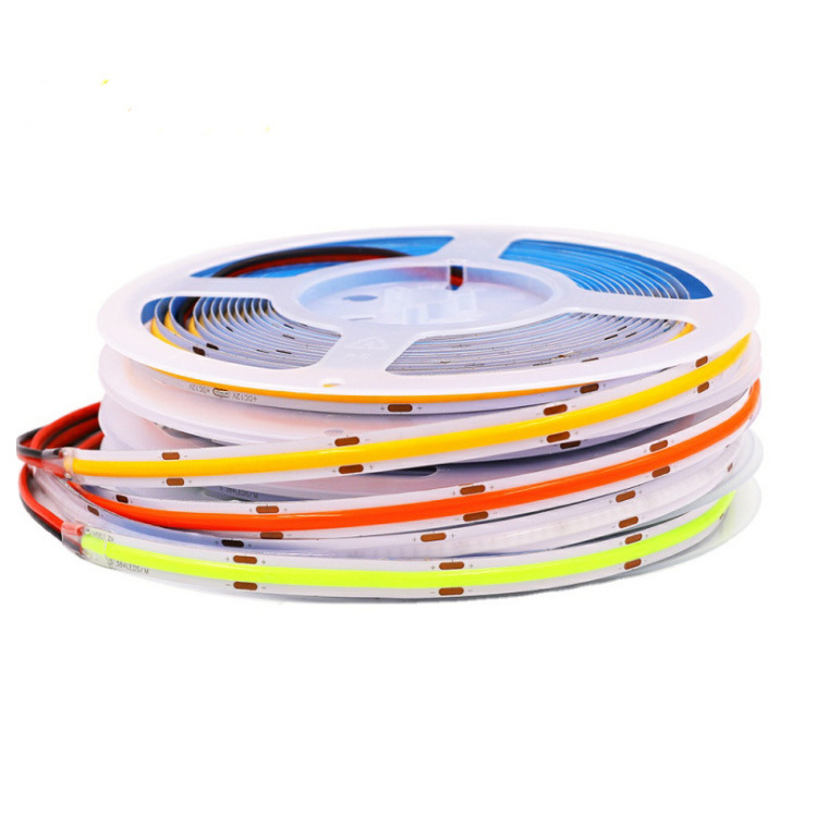 China Latest TechnologyDC12V24V  2700K 3000K 4000K 6500K Led Strip Light CRI90 Bendable Flexible Free Light No Dot COB LED Strip