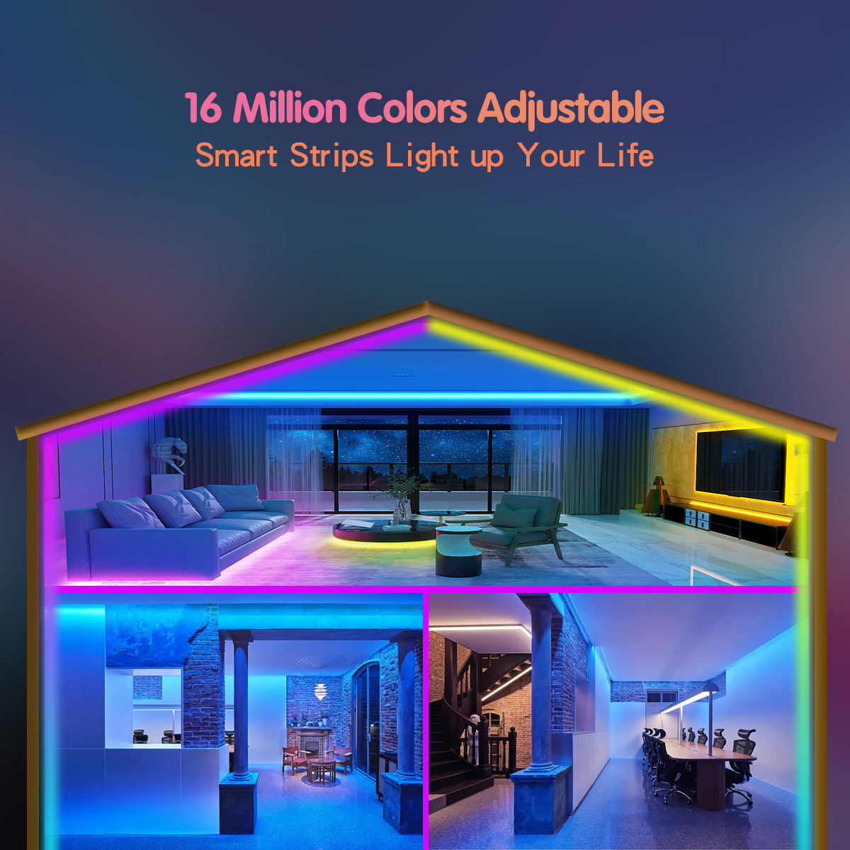 High Quality Smart  Wifi Led Light Strip12V 24V 5M RGB Outdoor Flexible 2835 5050 SMD RGBIC Waterproof Led Strip Lights