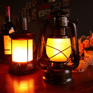 Rechargeable dimmable retro kerosene night light cordless horse lantern light table lamp