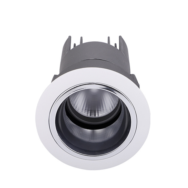 12w recessed round adjustable COB LED dimmable downlights for hotel project