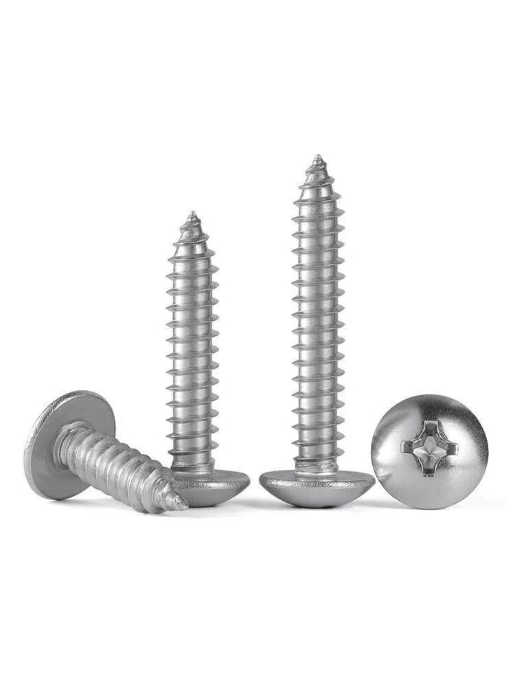 Factory Price Stainless Steel 316 Large Head Self Tapping Screws Cross Recessed Mushroom Umbrella with Zinc Finish ISO Standard