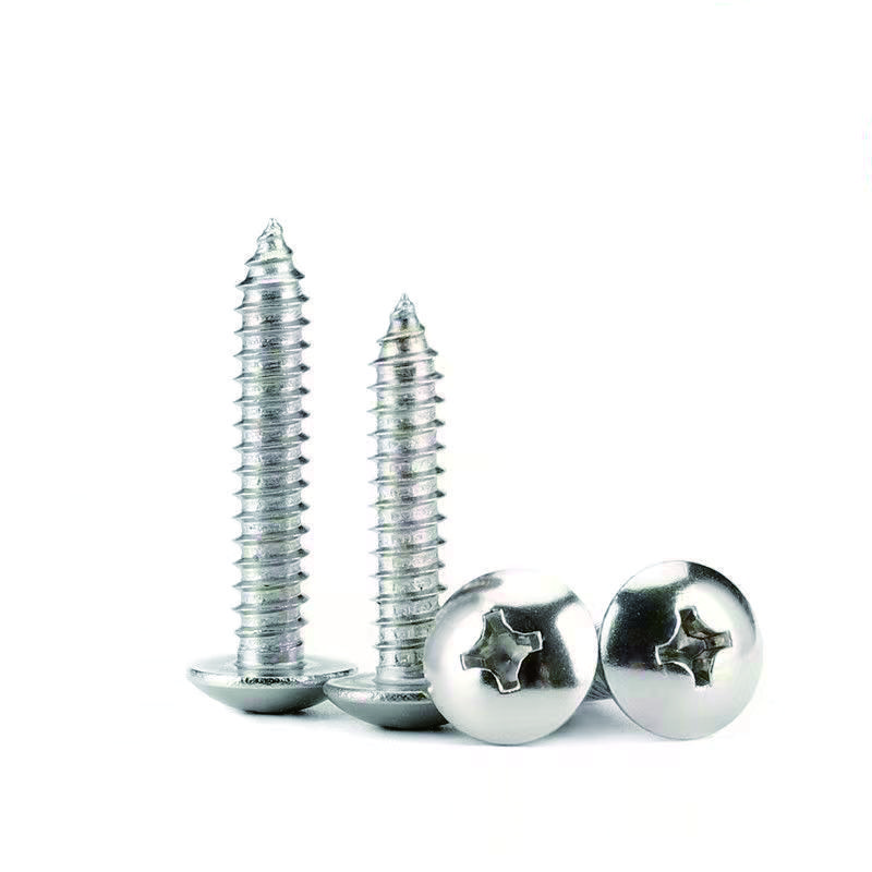 Factory Price Stainless Steel 316 Large Head Self Tapping Screws Cross Recessed Mushroom Umbrella with Zinc Finish ISO Standard