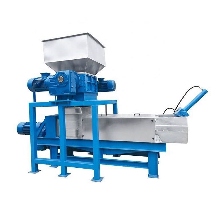 Environmentally friendly food waste dewaterer with shredder/seaseed dewatering machine/grass herb screw press dewatering machine