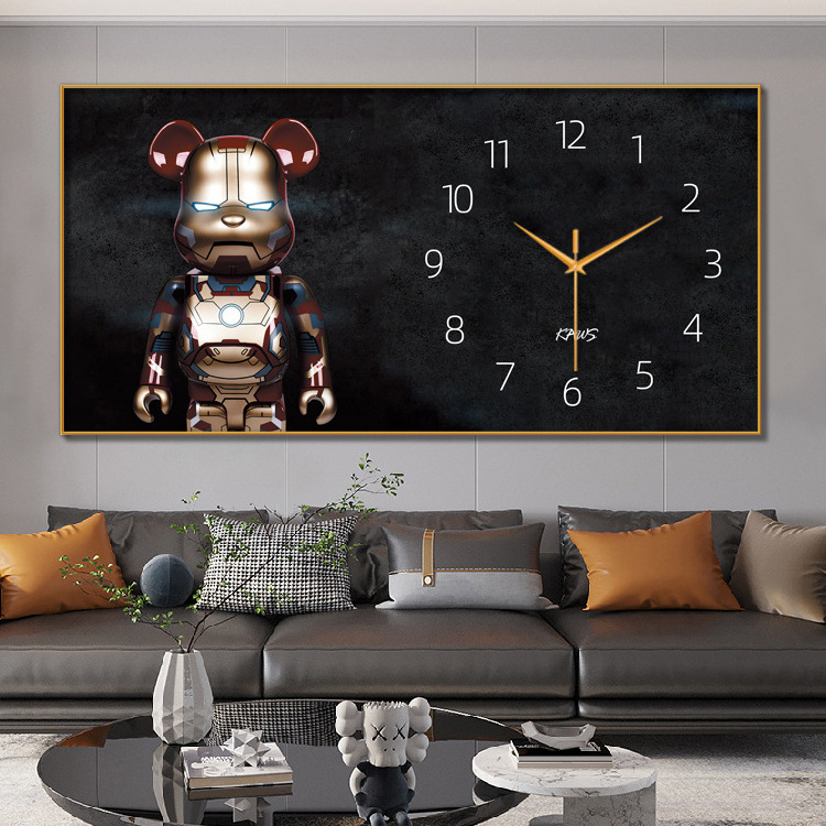 Modern Home Decorative Crystal Porcelain Painting Wall Clock Living Dining Bed Room Creative Fashion Wall Clock Painting