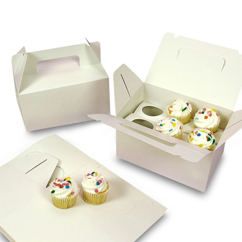 China White Matte Premium Auto-Popup Bakery Pastry Cake Cupcake Biscuit Cracker Donut Apple Pie Sweet Candy Boxes