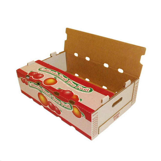 China Customized Fruit Cardboard Corrugated Packaging Carton Fruit Tomato Box Exported To Worldwide