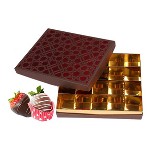 China 2019 wholesale customize fancy chocolate chocolat strawberry candy sweet cardboard paper box with paper divider