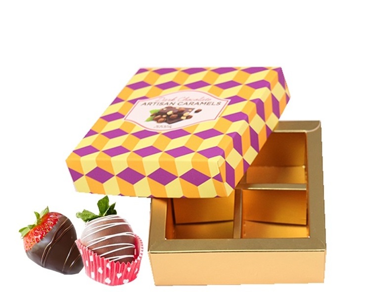 China 2019 wholesale customize fancy chocolate chocolat strawberry candy sweet cardboard paper box with paper divider