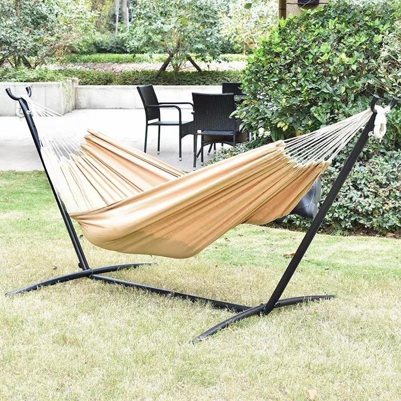 Single chair hammock stand camping hammock swing bed with black rack used for family