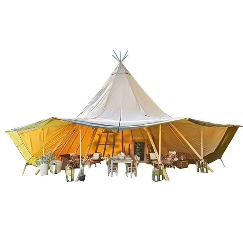 PVC Outdoor Luxury Camping Canopy Tents Tipi Tent Indian Pergola Tent For Sale