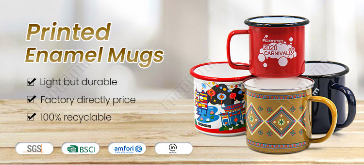 Hot Sale Personalized Gift Use Enamel Mug Custom Blank Sublimation Enamel Cups Camping Coffee Mug Milk Cup