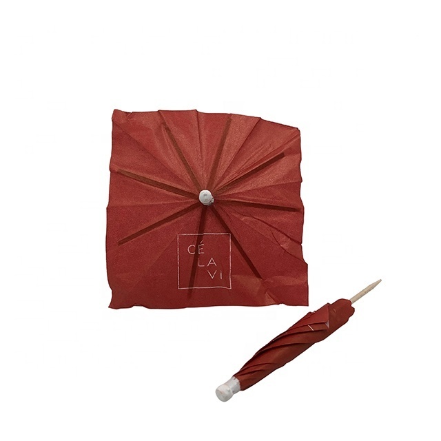 Promotional Decorative Picks Creative Square Paper Cocktail Drink Umbrella