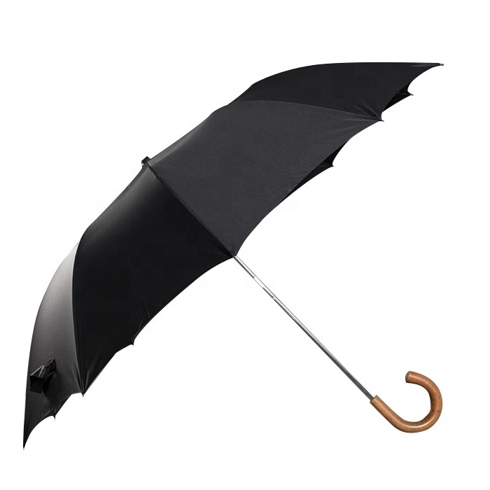 Custom Design Foldable Umbrella Promotional Telescopic Umbrella With Crook Handle