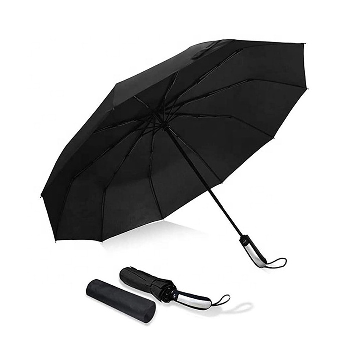 High Quality Foldable Automatic Umbrella Custom Cheap Solid Color Umbrella