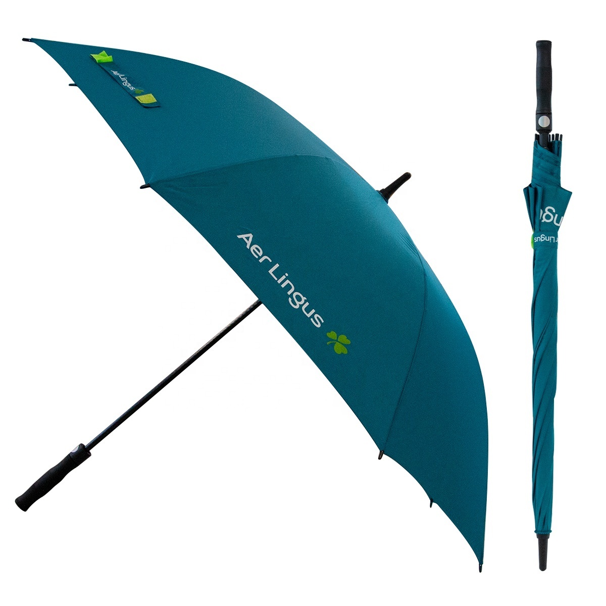 Golf Umbrella for Promotion Custom Logo Printed 190T Pongee UV Proof Straight Plastic Polyester Outdoor Modern Folding 101 Pcs