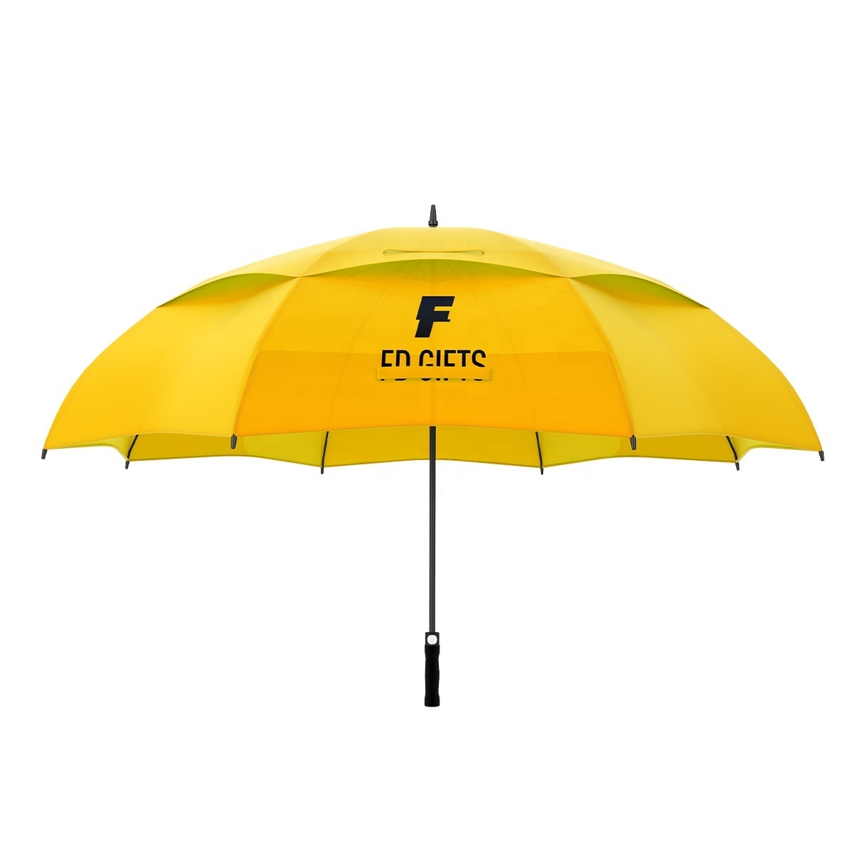 Double Canopy Vented Windproof Umbrella Custom Straight Golf Umbrella