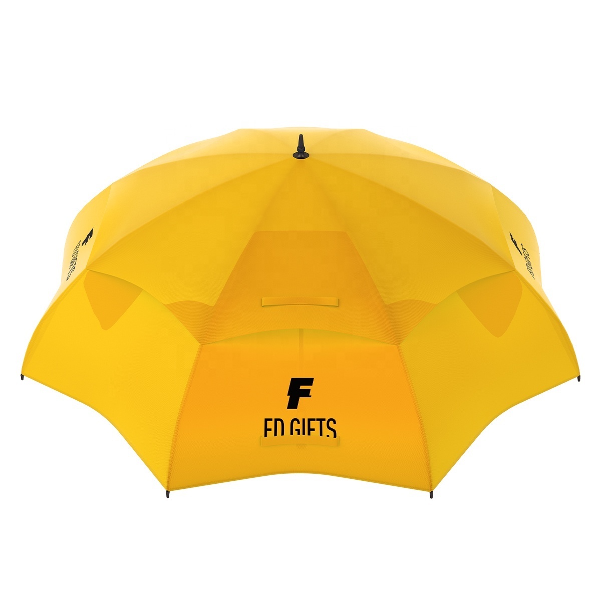 Double Canopy Vented Windproof Umbrella Custom Straight Golf Umbrella