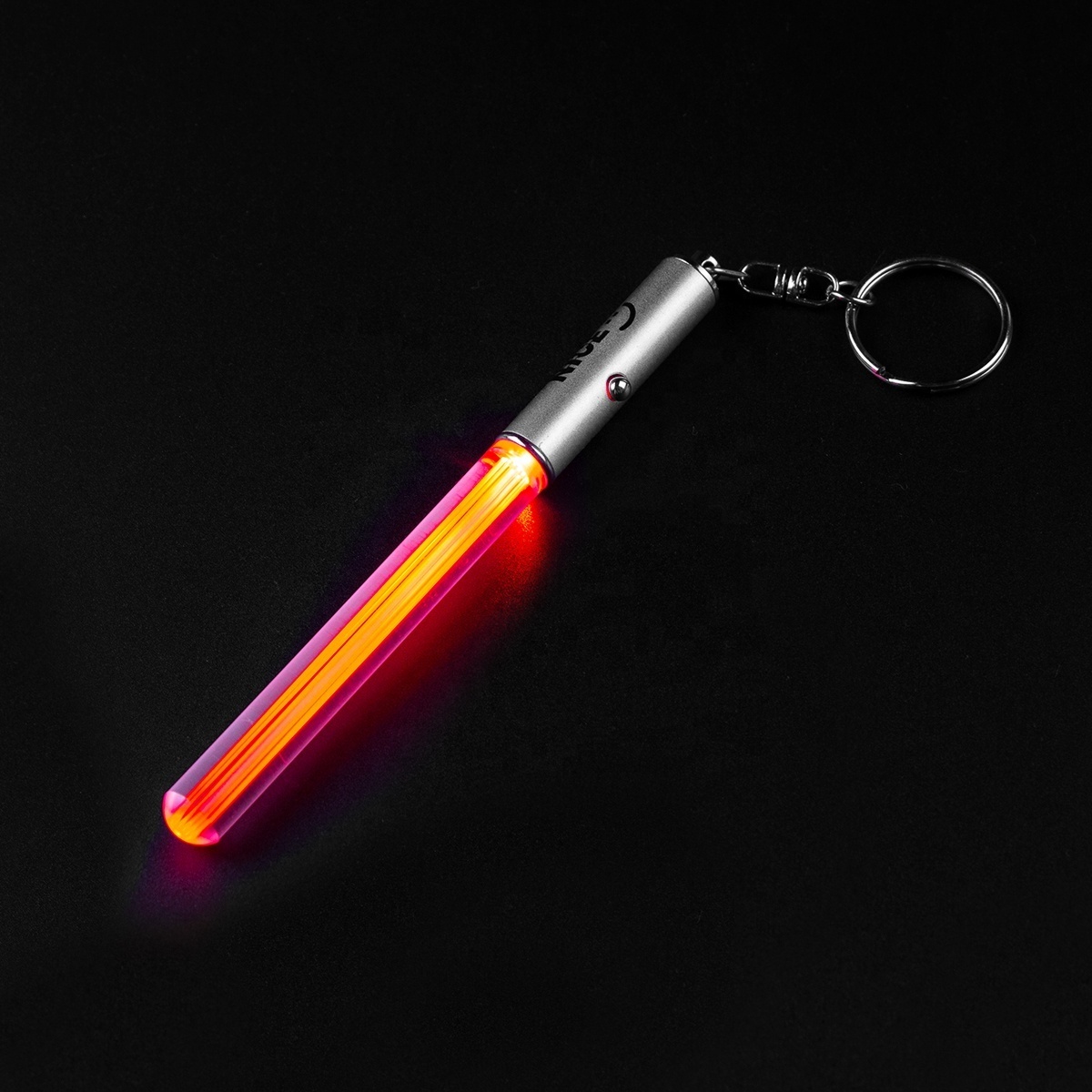 Promotional Custom Colorful Glow Stick Lightsaber Flashing LED Light Up Keychain