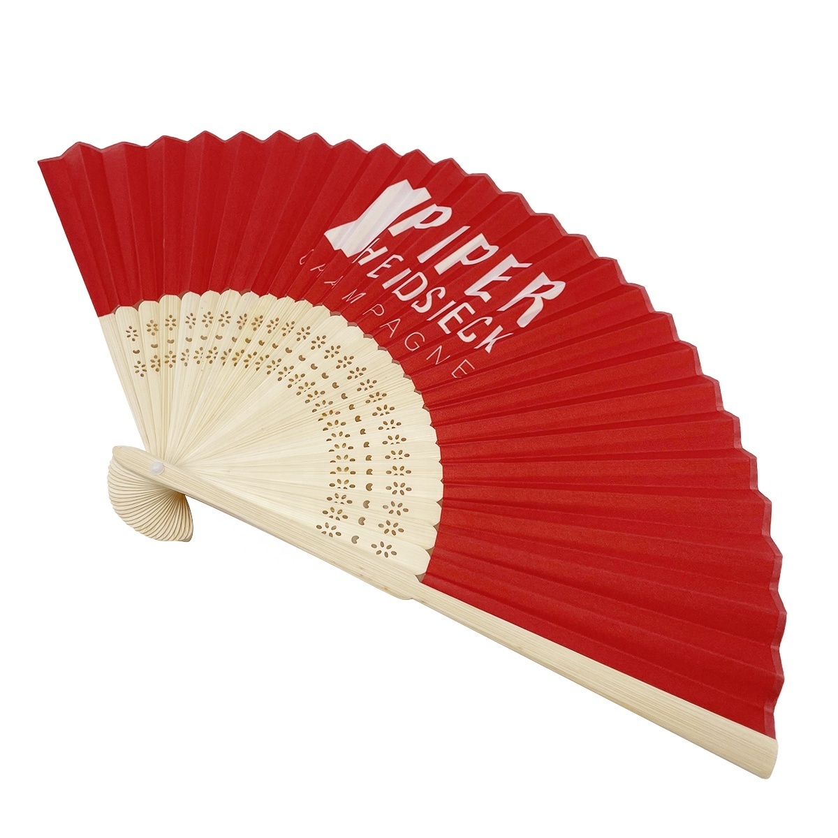 Customized Folding Hand Fan Wooden Paper Bamboo Hand Held Fan