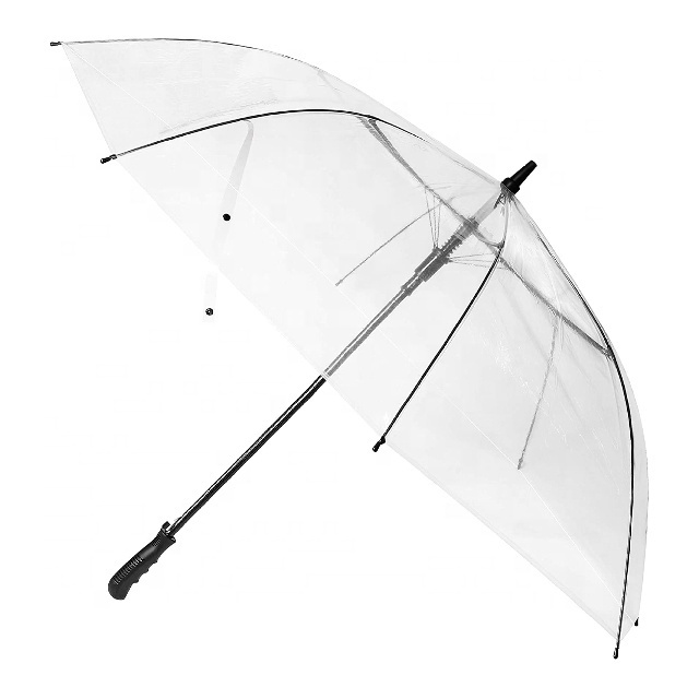 Hot sale Clear Regular Straight Waterproof Auto Opening Transparent Umbrellas