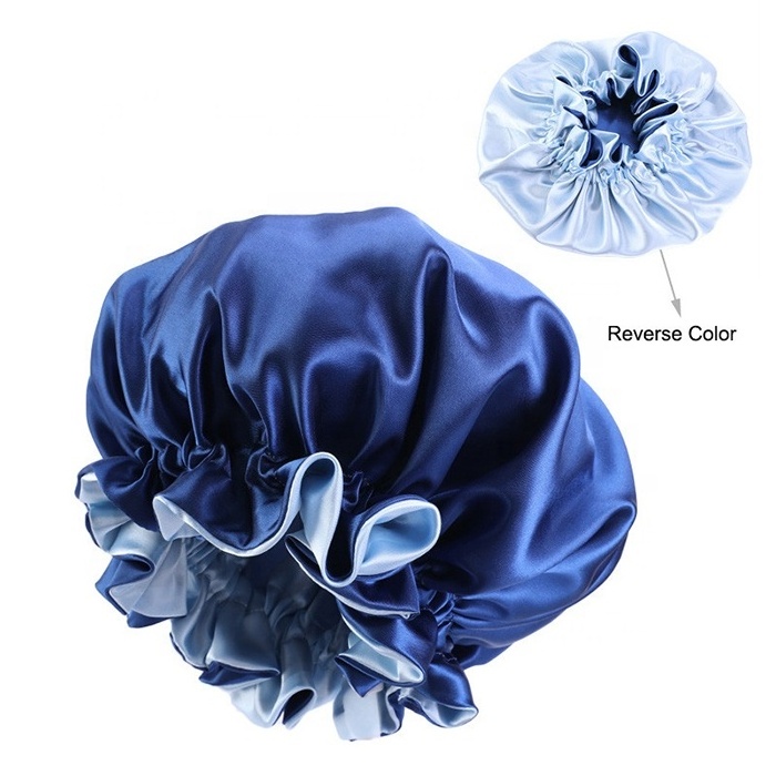 Best Selling Double Layer Hair Bonnet Cap Custom Designer Women Hair Wraps Sleep Satin Hair Bonnet