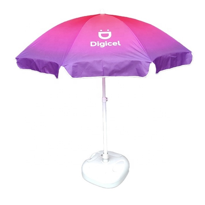 High Quality Custom Logo Printed Outdoor Beach Umbrellas Advertising Polyester Sunshade Parasol Umbrella