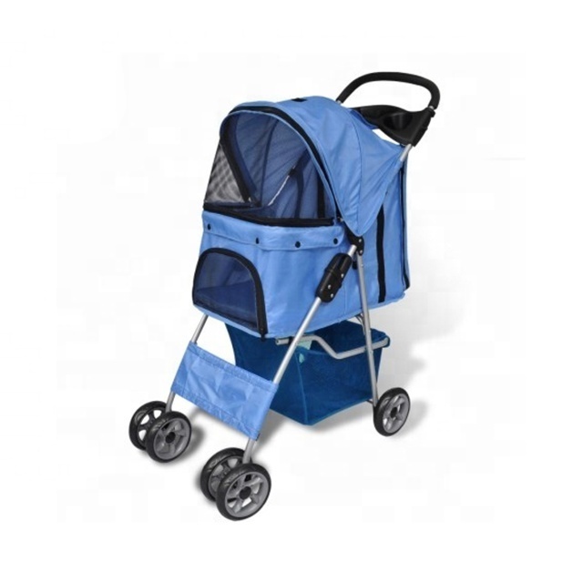 4 Wheels Oxford Foldable Pet Dog Cat Strollers