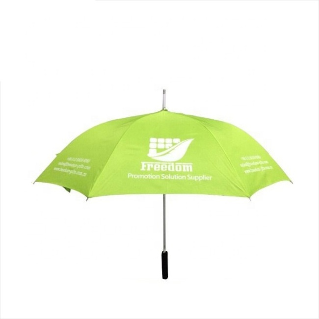 Wholesale Custom Printed Double Canopy Polyester Nylon 190T Pongee UV Proof Automatic Straight Golf Umbrellas