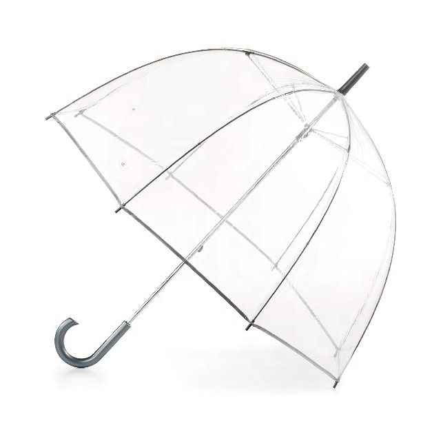 Wholesale Auto Opening Clear Regular Straight Waterproof Transparent Umbrellas