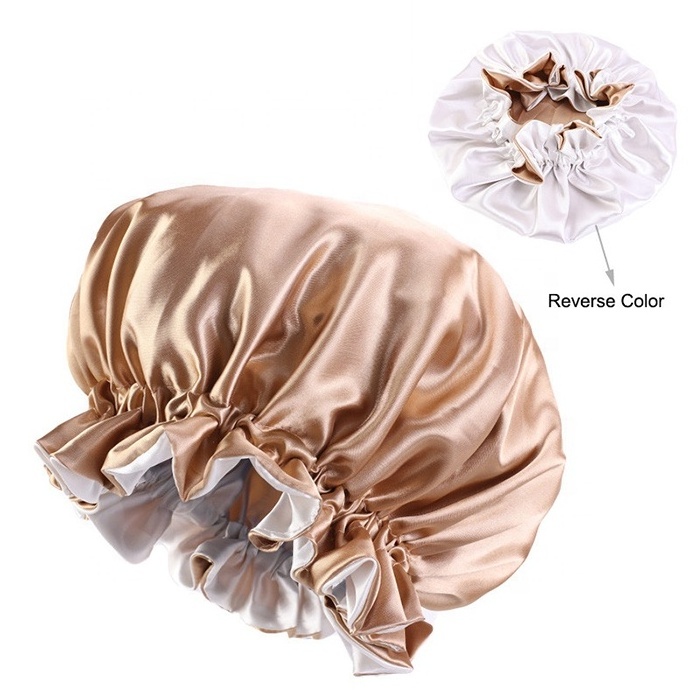 Best Selling Double Layer Hair Bonnet Cap Custom Designer Women Hair Wraps Sleep Satin Hair Bonnet