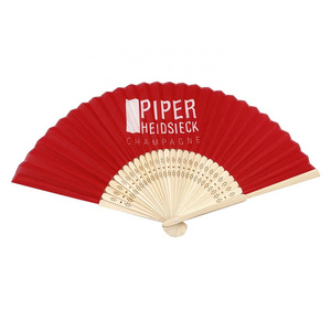 Customized Folding Hand Fan Wooden Paper Bamboo Hand Held Fan