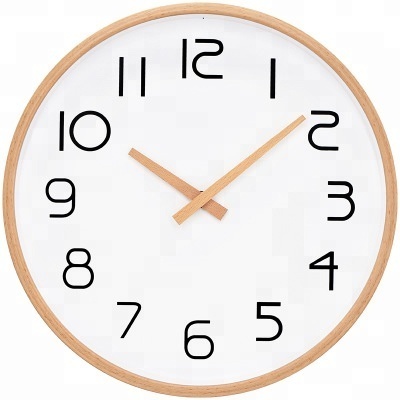 High Quality Wood Frame Round Wall Clock