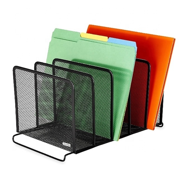 School office supplies black metal mesh  pencil file holders desk organizer