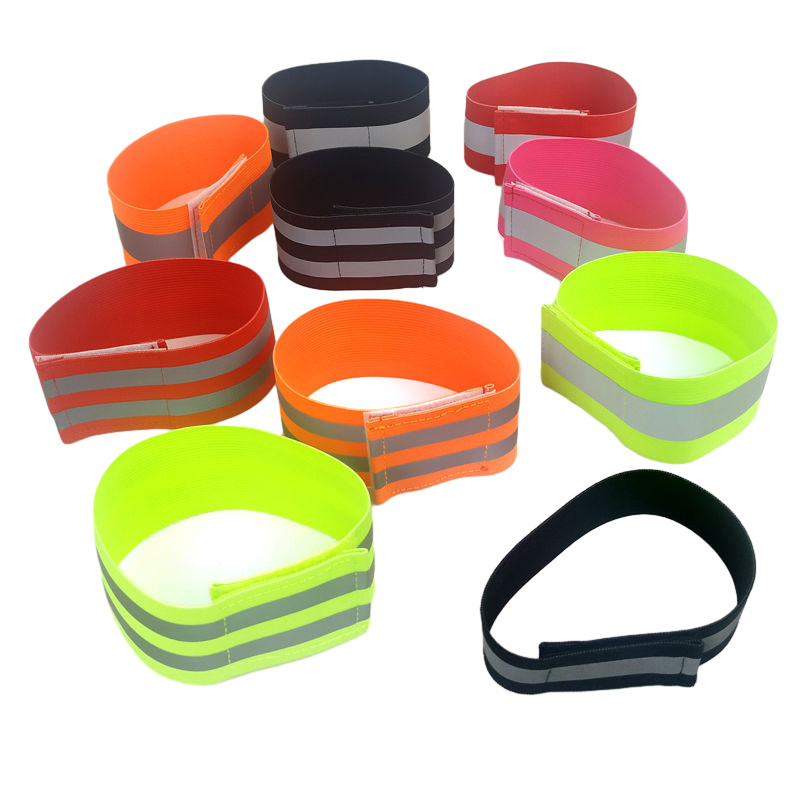 Custom Adjustable High Visibility Armband Reflective Wrist Strap For Jogging Walking