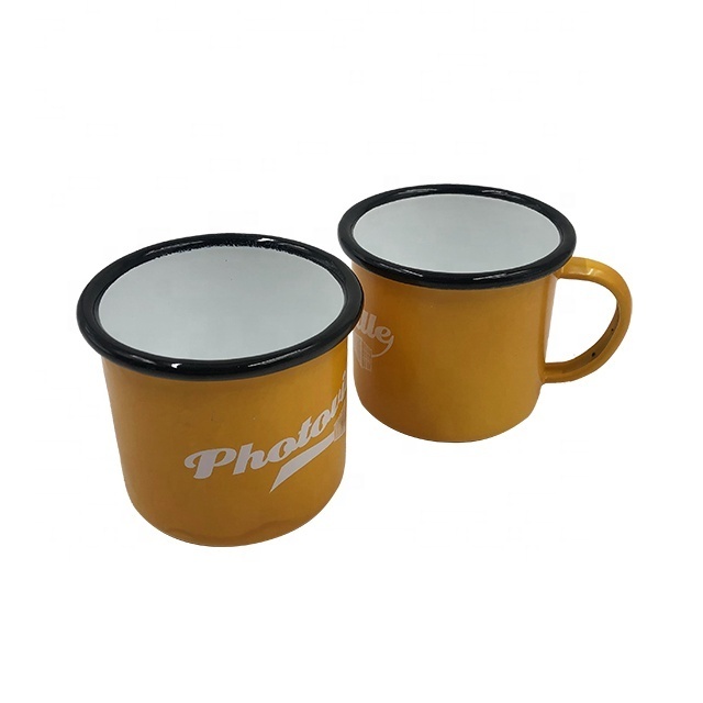 China factory popular eco friendly metal ceramic enamel coffee mug enamel mugs