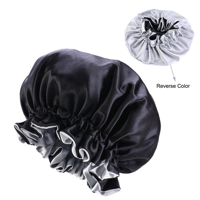 Best Selling Double Layer Hair Bonnet Cap Custom Designer Women Hair Wraps Sleep Satin Hair Bonnet