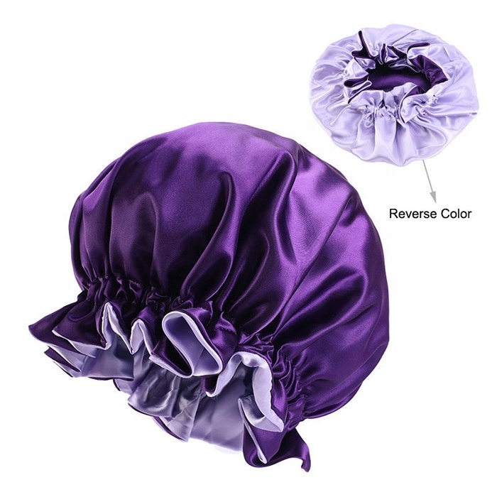 Best Selling Double Layer Hair Bonnet Cap Custom Designer Women Hair Wraps Sleep Satin Hair Bonnet