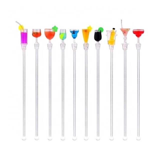 High Quality Round Food Grade Plastic Cocktail Stirrer bar or Cocktail Stick in bar tool