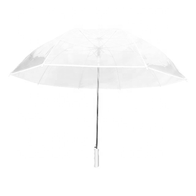 Hot sale Clear Regular Straight Waterproof Auto Opening Transparent Umbrellas