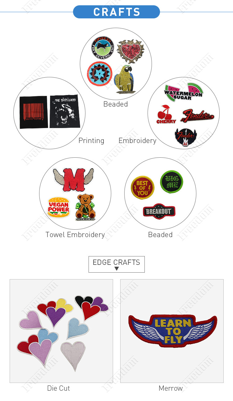 Wholesale Custom Logo Embroidery Applique Patch Towel Chenille Letters