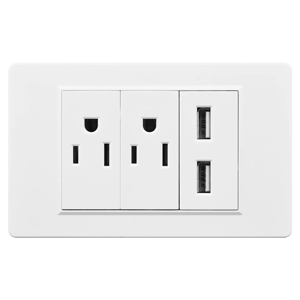 US Standard 118 Type Wall Switch Socket USB Home Use Electrical Socket Outlet With Switch wifi socket 118*72mm frame