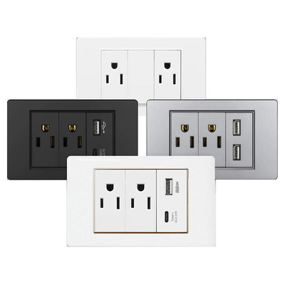 US Standard 118 Type Wall Switch Socket USB Home Use Electrical Socket Outlet With Switch wifi socket 118*72mm frame