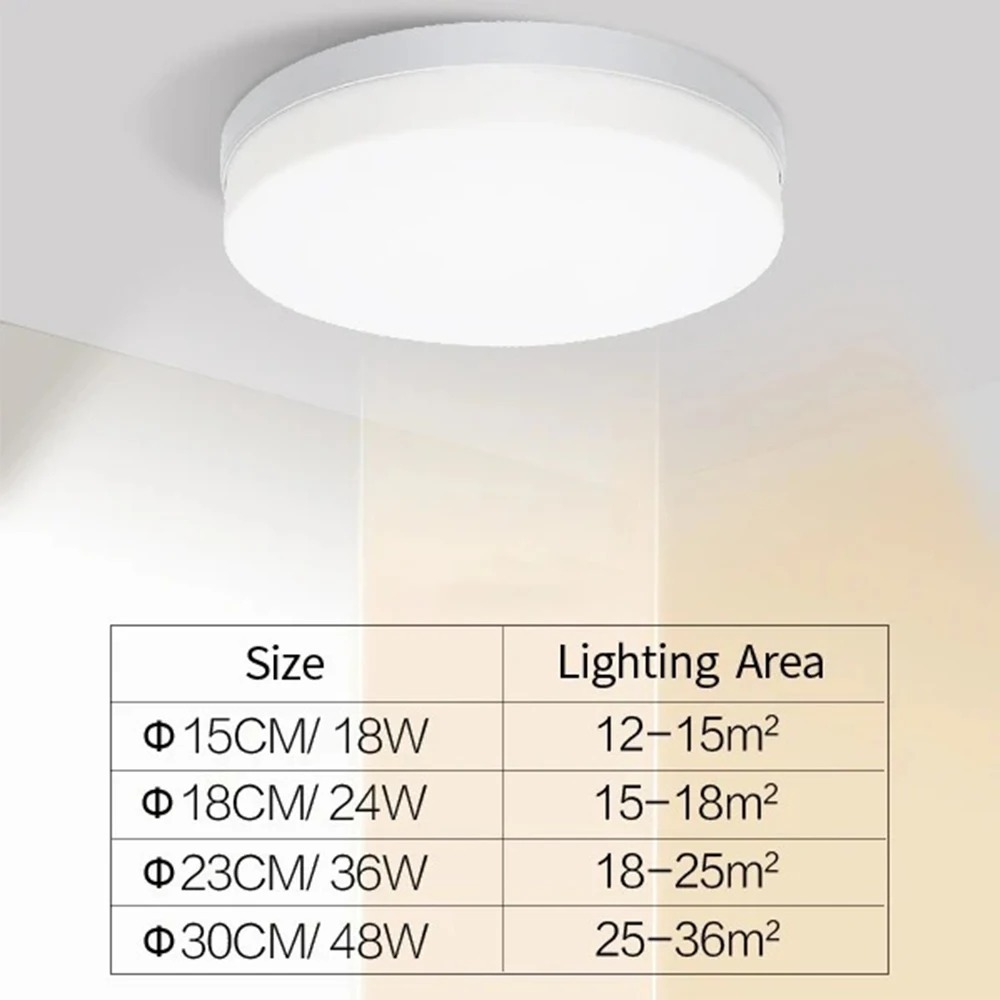 Ultra-thin Round LED Ceiling Light Bedroom Light Neutral White Cool White Warm White 48W 36W 24W 18W LED Ceiling Light