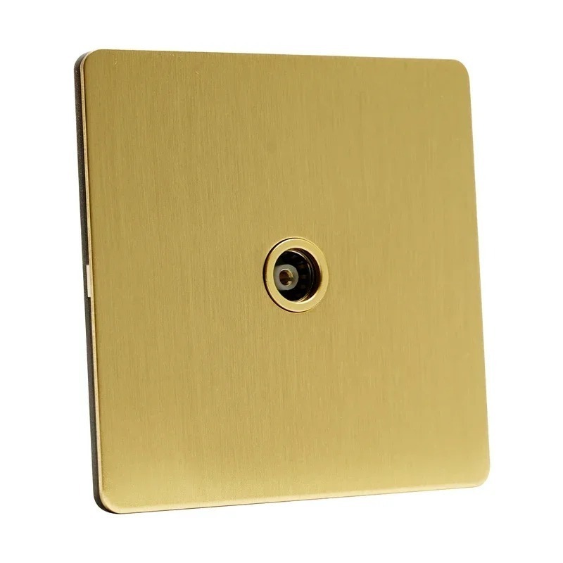 Wall Light Toggle Switch Vintage Brass Lever Stainless Steel Panel 1-4 Gang 2 Way Gold Single Dual Control Switch EU USB Socket