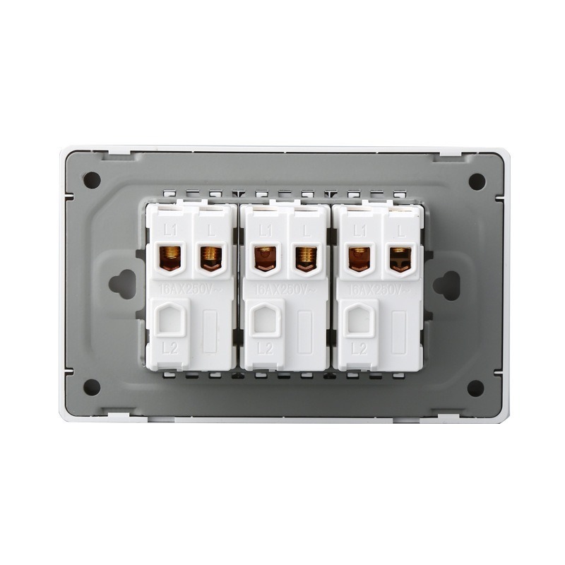 American style Chile Peru Philippines PC cover safety modular electric light wall  3 Gang 2 Way Switch